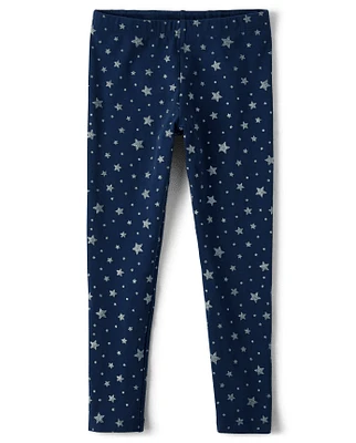 Girls Glitter Star Leggings