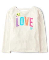 Girls Graphic Cut Out Top