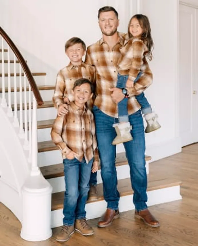 Chemise boutonnée en flanelle Fille à carreaux