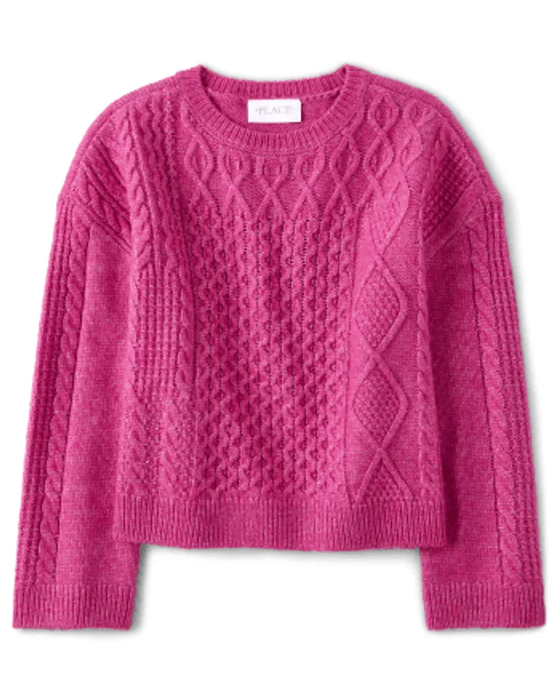 The Children's Place Girls Cable Knit Cropped Sweater