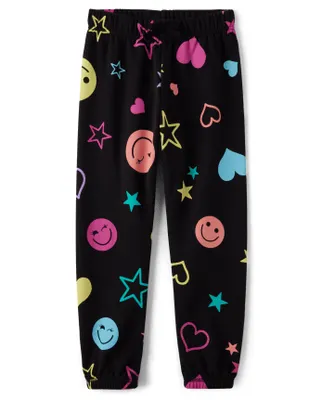 Girls Rainbow Icon French Terry Jogger Pants