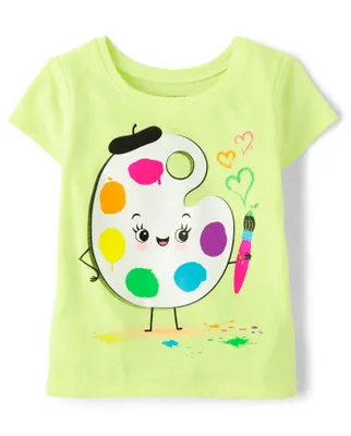 Baby And Toddler Girls Paint Palette Graphic Tee