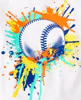 Baby And Toddler Boys Baseball Paint Splatter Graphic Tee