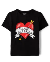 Baby And Toddler Boys Valentine's Day Heart Breaker Graphic Tee