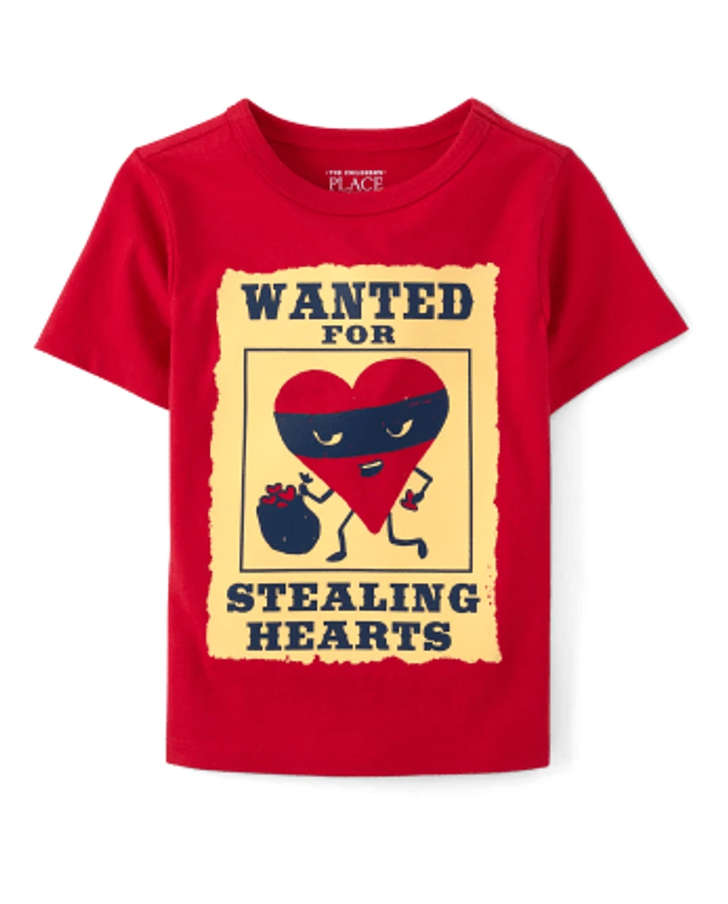 Baby And Toddler Boys Valentine's Day Wanted Poster Graphic Tee