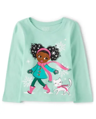 Baby And Toddler Girls Winter Graphic Tee