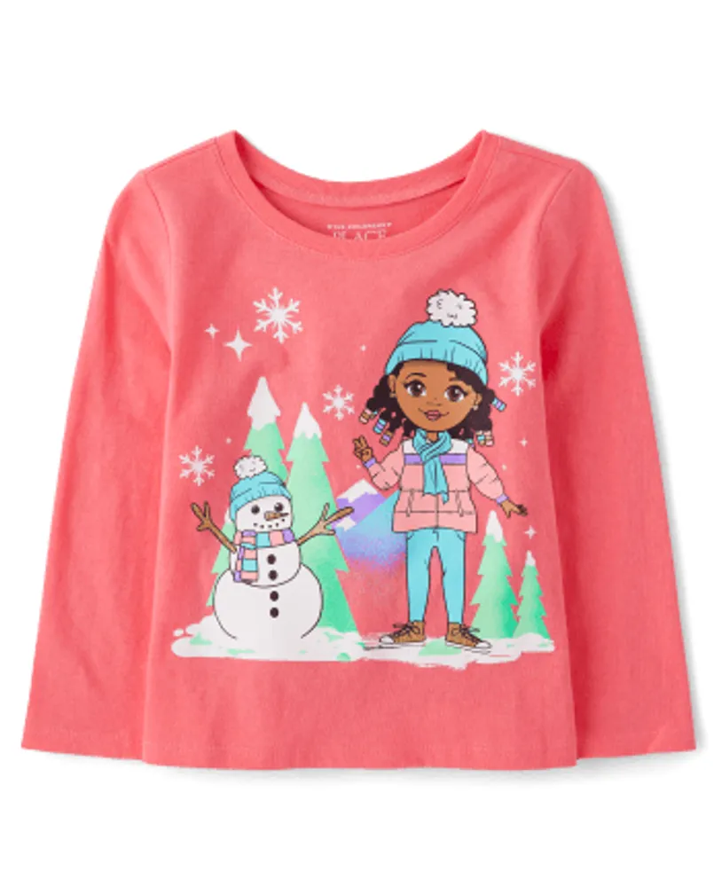 Baby And Toddler Girls Winter Girl Graphic Tee