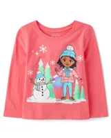 Baby And Toddler Girls Winter Girl Graphic Tee
