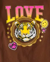 T-shirt graphique Tiger Love pour filles