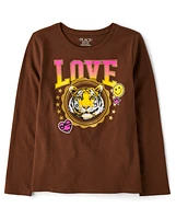 T-shirt graphique Tiger Love pour filles