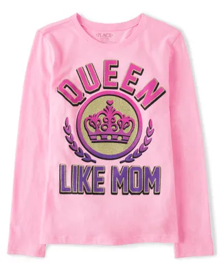 Girls Queen Like Mom Graphic Tee