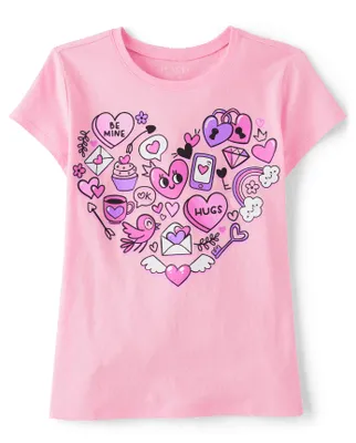 Girls Heart Icon Graphic Tee