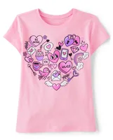 Girls Valentine's Day Heart Icon Graphic Tee