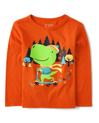 Baby And Toddler Boys Scooter Dino Graphic Tee