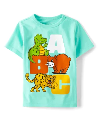 Baby And Toddler Boys ABC Animal Graphic Tee