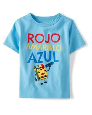 Baby And Toddler Boys Spanish Colors Graphic Tee