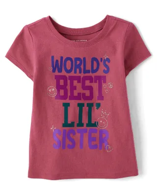 Baby And Toddler Girls World's Best Lil Sister Graphic Tee