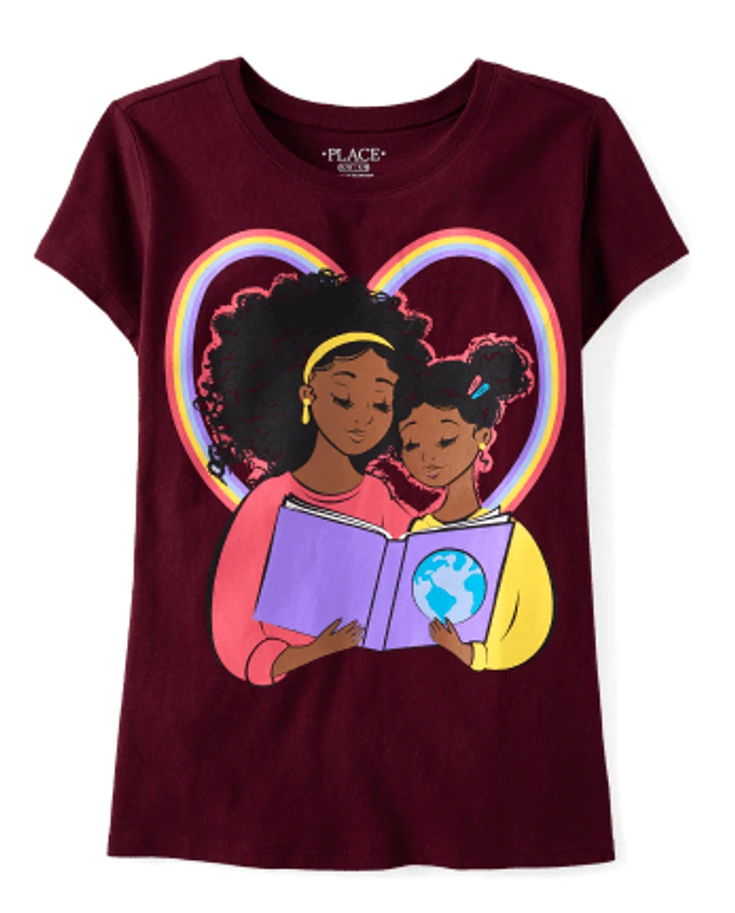 T-shirt graphique pour filles Reading Time