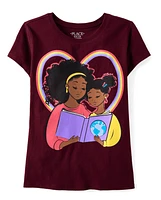 T-shirt graphique pour filles Reading Time