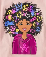 Girls Girl Power Doodles Graphic Tee