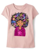 Girls Girl Power Doodles Graphic Tee