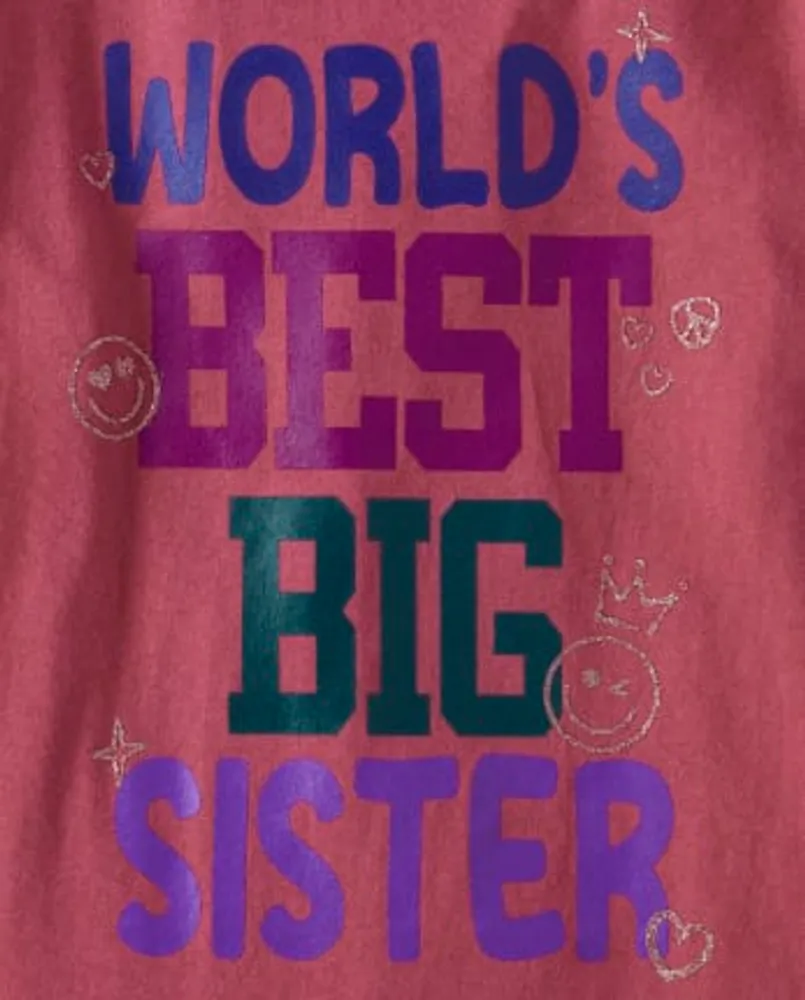Girls World's Best Big Sister Graphic Tee
