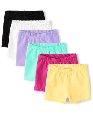Toddler Girls Cartwheel Shorts 6-Pack