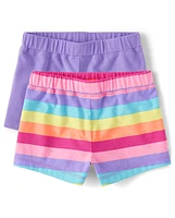 tout-petit, fille arc-en-ciel Short Rayé 2-Pack