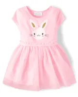 Toddler Girls Bunny Mesh Tutu Dress