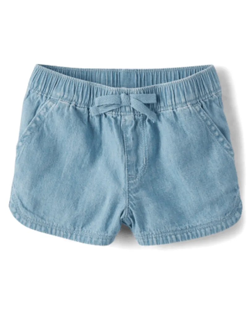 Baby And Toddler Girls Chambray Pull On Shorts