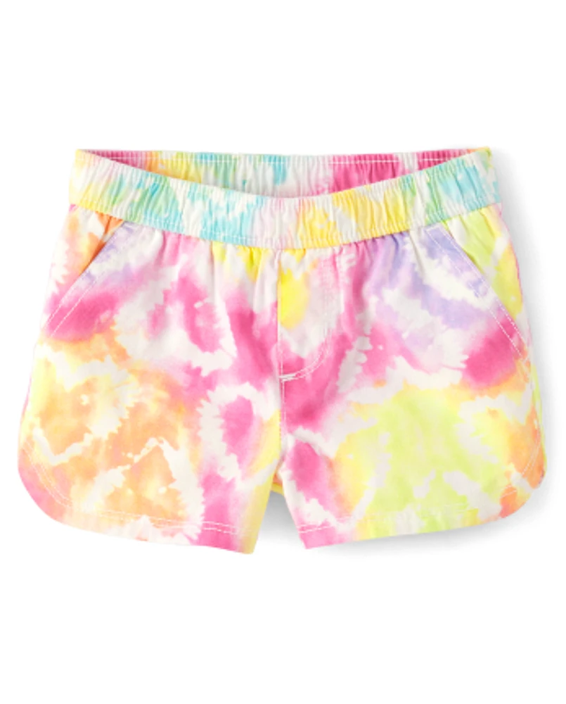 Bébé Et tout-petit, fille Tie Dye Heart sergé Pull On Short