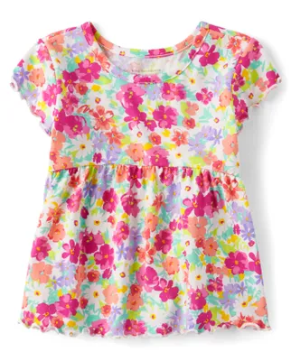 Toddler Girls Floral Empire Babydoll Top