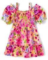 Toddler Girls Mommy And Me Floral Ruffle Dress