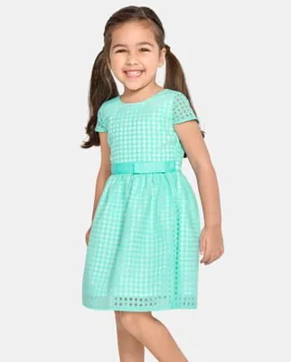 Baby And Toddler Girls Gingham Organza Fit Flare Dress