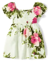 Toddler Girls Mommy And Me Floral Smocked Dress