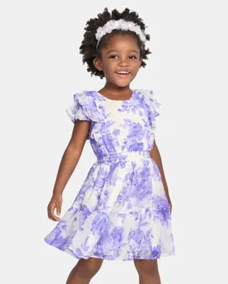 Baby And Toddler Girls Mommy Me Floral Ruffle Dress