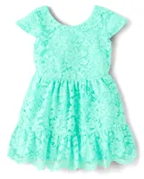 Toddler Girls Mommy And Me Lace Ruffle Dress