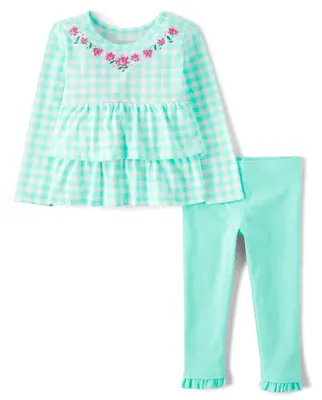Toddler Girls Gingham 2-Piece Outfit Set