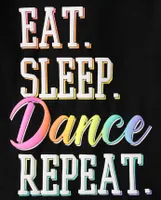 Baby And Toddler Girls Eat Sleep Dance Repeat Graphic Tee