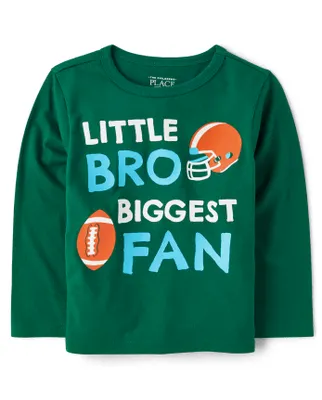 Baby And Toddler Boys Little Bro Football Graphic Tee