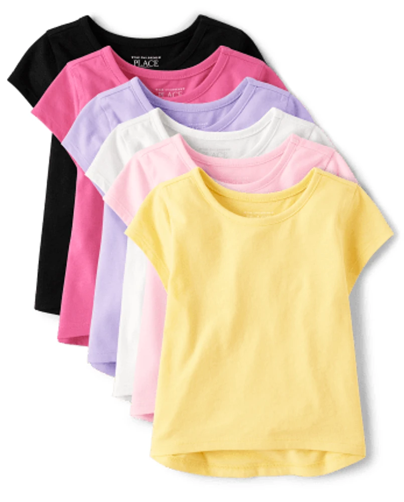 Toddler Girls High Low Tee Shirt 6-Pack