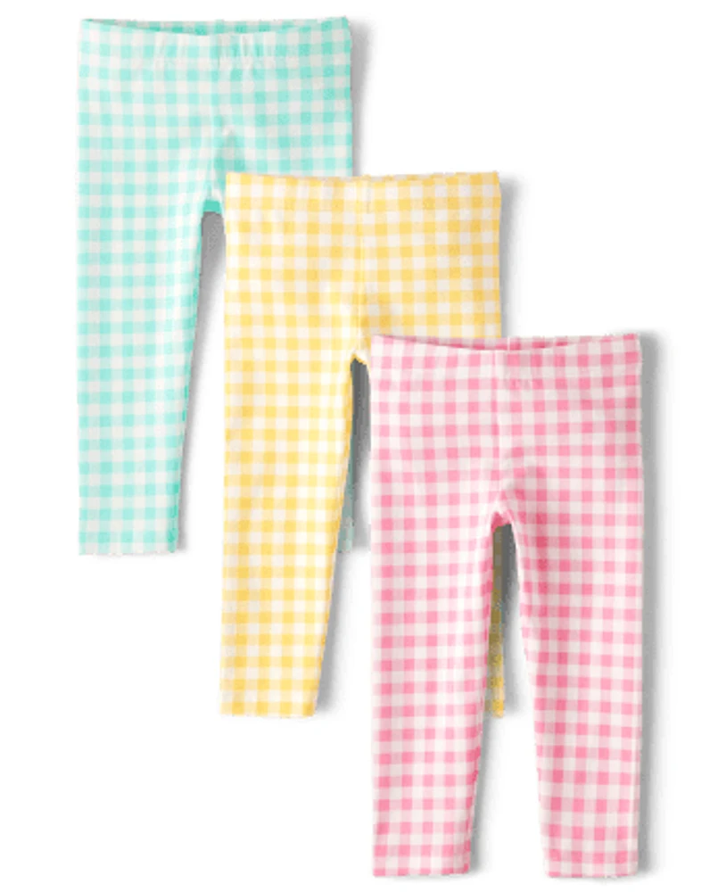 The Children's Place Toddler Girls Gingham Leggings 3-Pack