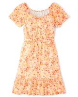 Womens Mommy And Me Floral Georgette Tiered Dress