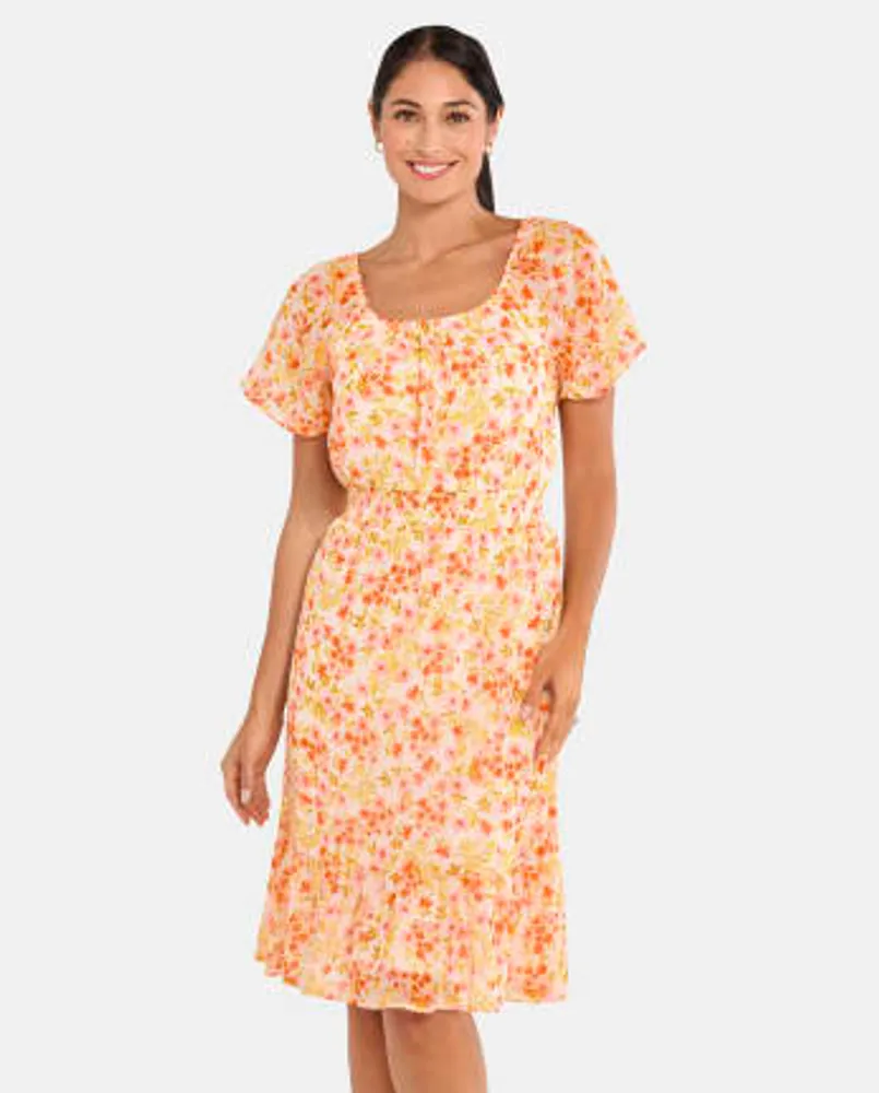 Womens Mommy And Me Floral Georgette Tiered Dress