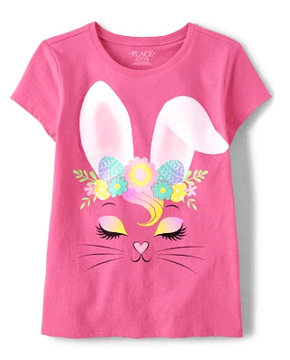 Fille Easter Bunny T-shirt imprimé