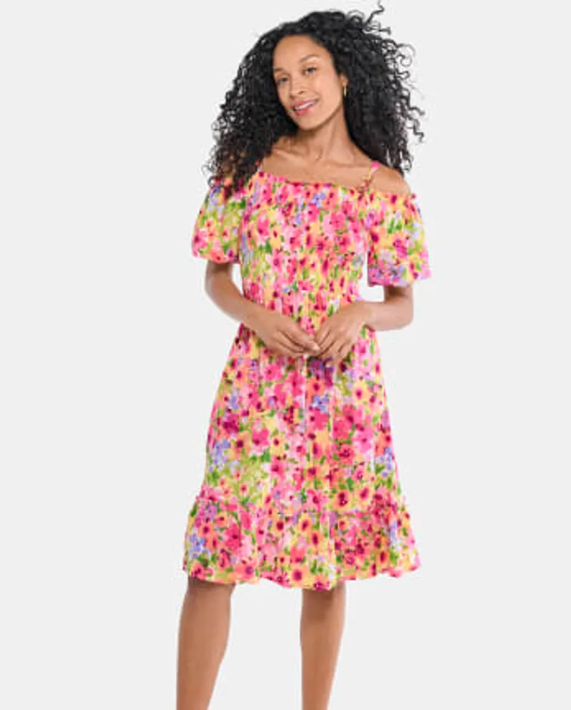 Womens Mommy And Me Floral Ruffle Dress