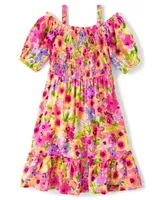 Girls Mommy And Me Floral Ruffle Dress