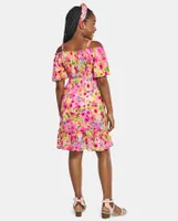 Girls Mommy And Me Floral Ruffle Dress