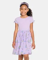 Girls Floral Fit And Flare Dress