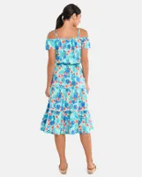 Girls Matching Family Tropical Tiered Dress